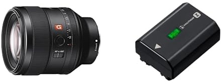 Sony SEL85F14GM FE 85 mm f/1.4 GM | Objectif fixe G Master Plein format & NP-FZ100 Batterie Rechargeable Haute Capacité pour Appareil Photo