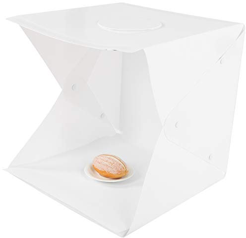 40 Cm LED-vikbar Ljuslåda Justerbar Ljusstyrka Fotograferingsmjukbox med 6 Färger Bakgrund, för Smycken och Små Föremål