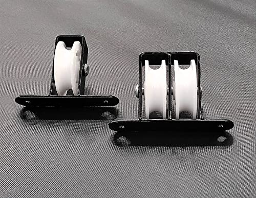 FAPBADRI Heavy Duty, Multipurpose Single and Double Pulley for Cloth Drying Stand, MS Base with PVC Wheel, Screws & wallplugs Included, Colour - White & Black, 1 Pair