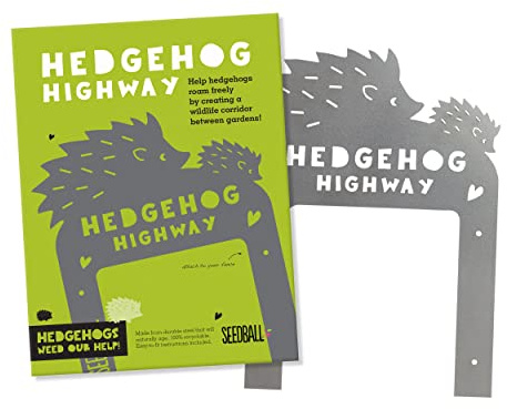 Seedball Steel Hedgehog Highway | As Seen on TV - Wild London | Perfect Garden Accessories & Thoughtful Hedgehog Gifts - Create Animal Walkways | Position on Garden Fence Near a Hedgehog House