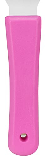 SPARTA Steel Handheld Scraper Kitchen Scraper Tool with Food-Safe Plastic Handle for Griddles, Pans, Pots, and Cutting Boards in Commercial Settings, Stainless Steel, 3 Inches, Pink
