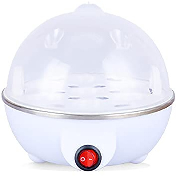 Cuecehuevos eléctrico con bandeja extraíble y hasta 7 niveles de capacidad para huevos duros, blandos, medianos y duros, color blanco