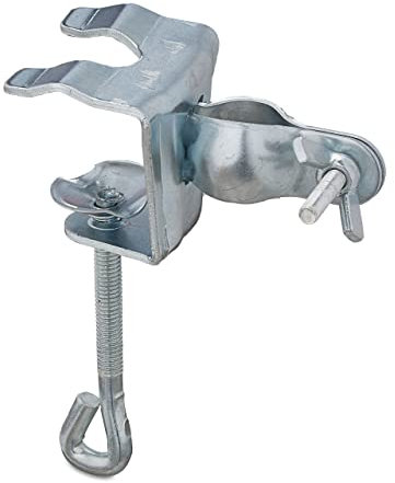 Relaxdays Sonnenschirm Tischbefestigung, Stahl, Stockgröße 19-32 mm, Sonnenschirmhalter Balkongeländer & Tisch, Silber