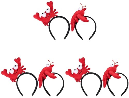 Amosfun Lobster Headwear, 6pcs Crayfish Claws Headbands, Hair Hoop Headbands, Costume Head Bopper Hats for Mardi Gras Theme Party Supplies, Halloween, Birthday, Christmas, Cosplay Parties, All Ages
