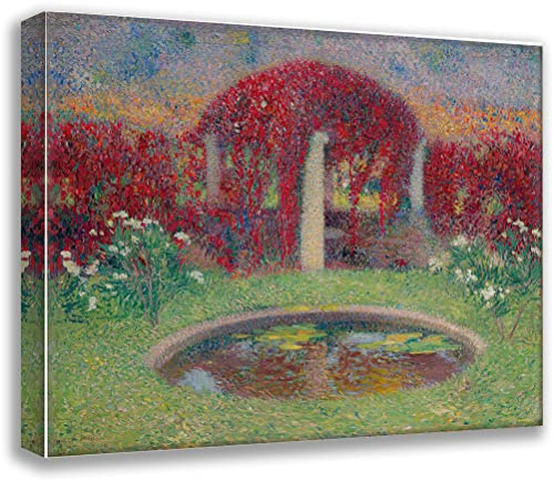 ArtDirect Henri Martin 24x20 Gallery Wrapped Canvas Museum Art Print Titled: The Basin and the Arbor (1910)