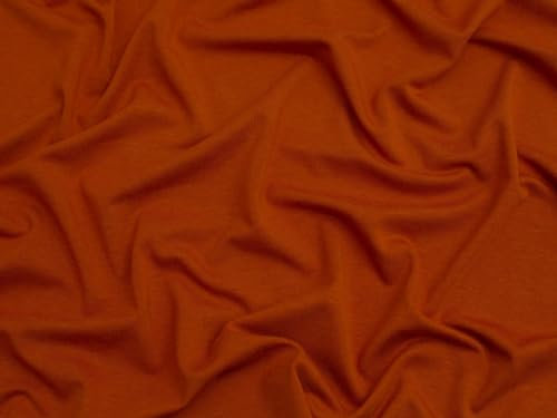 Minerva Tela de punto elástico de algodón de bambú Rust - por metro