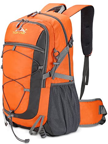 zeroto 50L Wanderrucksack, Arbeitssparender Rucksack für Männer Frauen Hängesystem Tagesrucksack Leicht atmungsaktiver Campingrucksack Wasserabweisend für Outdoor Camping Reisen Klettern (Orange)