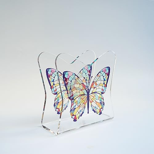 Acryl Transparent Kristall Dekorative Schmetterling Tischplatte Serviettenhalter Für Tisch/Freistehende Tissue Dispenser
