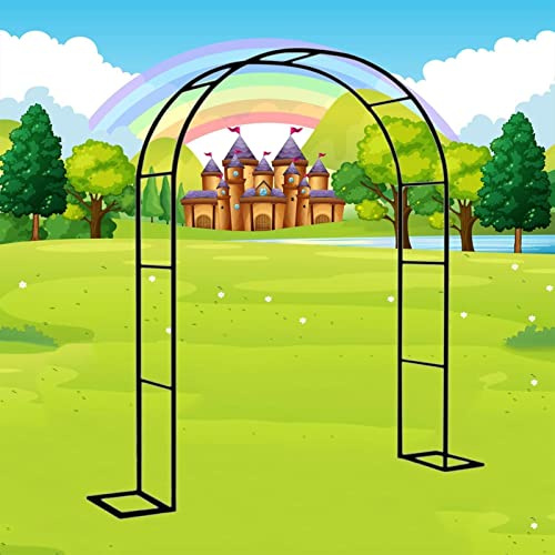 Noir/Blanc Arche de Jardin en métal,Arcade de rosiers 120x220cm 240x220cm Arche de Mariage en Acier Galvanisé Antirouille pour Plantes Grimpantes Extérieur Jardin Pelouse Jardin,Noir,120x220x40CM