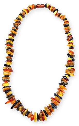 TENET - Collar chips de piedras naturales para cristaloterapia, reiki, meditación – 75-80 cm, 22 cm, Piedra, Ámbar