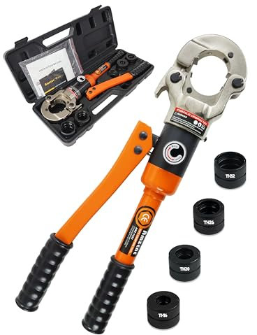 Pinza Professionale per Crimpatura Tubi - Set di 4 Mascelle TH16 TH20 TH26 TH32 Adatto per tubi multistrato, tubi in alluminio-plastica e tubi in plastica.