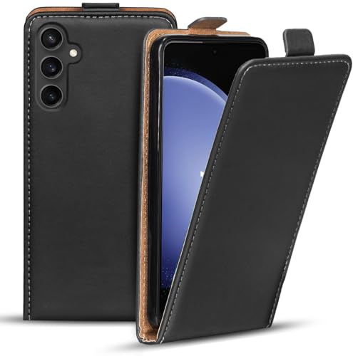 Verco Flip Cover für Samsung Galaxy S23 FE Case, Flipstyle Schutzhülle für Samsung S23 FE 5G Hülle Tasche vertikal klappbare Handyhülle, Schwarz