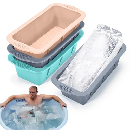 Kunoli 3 moldes de cubitos de hielo grandes para baño de hielo, 1,5 kg, molde de silicona reutilizable para congelador, baño de hielo, baño frío o refrigerador, 20240227-01