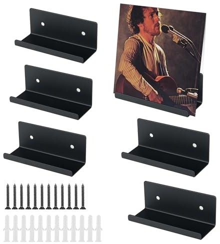 Alyoen 6 Stück Schallplatten Eisen Aufbewahrung Wandhalterung,LP Vinyl Schallplatten Angebote,Regal,Schallplattenständer für Schallplatten,Bücher,Bilderrahmen,Porte-record