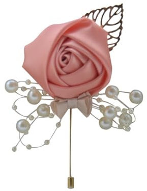 Hrlace bröllop boutonniere simulering korsett konstgjorda rosor blommor brosch elegant bröllopskorsblomma med pärlor för brudgum brud bröllopsklänningar tillbehör rosa 2#
