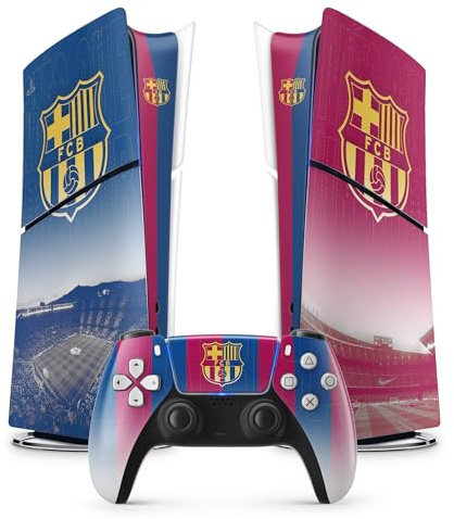 FFrame PS5 Football Sticker, Adhesivo para Playstation 5 Fútbol, Consola y Mando, Slim Digital Edition, Barcelona PS5 Skin (1 Mando)