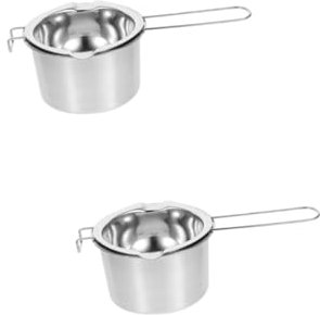 NUOBESTY 4pcs Stainless Steel Wax Melting Pot for Candle and Soap Making Handle Double Boiler for Safe Melting and Easy to Use