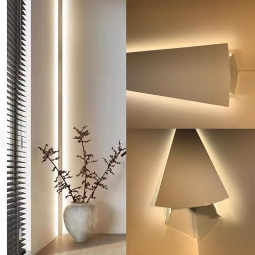 Blazea Corniche LED Plafond Moulure de Couronne pour Éclairage Indirect, Profilé de Canal en Aluminium sans Bande LED, Système D'éclairage de Salon/Chambre/Théâtre, Éclairage de Plinthe à LED
