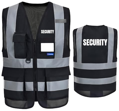 AYKRM Hi vis vest with Reflective Strips with Zip and Pocket