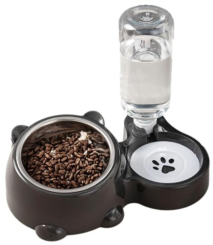 Juego de comedero y Cuenco de Agua, Cuencos Dobles para Perros y Gatos, comederos para Gatos con dispensador de Agua, dispensador de Comida y Agua para Mascotas, comedero para Mascotas, comedero para