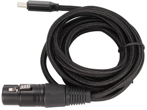 Tomantery Type-C Microphone Cable, XLR to USB C Microphone Cable Plug and Play High Sampling Rate for Studio (2m)