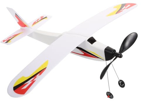 COSMEVIVI Rubber Band Powered Airplane Diy Toy Airplane Glider Toy for Boys and Girls Outdoor Flying Fun Random Style