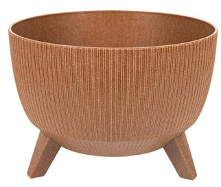 Cofan Maceta Decorativa con Patas | Color: marrón o Blanca | Patas Desmontables | Maceta Redonda Resistente a UV | Adecuada para Interior y Exterior | 4 Medidas y Capacidades (Marrón, Ø24,3 x 20 cm)