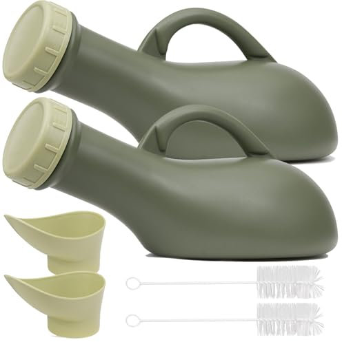 Urine Bottles Male, 2 Pack Urinal Bottles for Men 1000ml Urine Bottle Women Urinals Unisex Spill Proof Female Wee Pee Bottles Container Plastic Bed Pan Car Travel Toilet Adult Kids Potty Night Pot WC