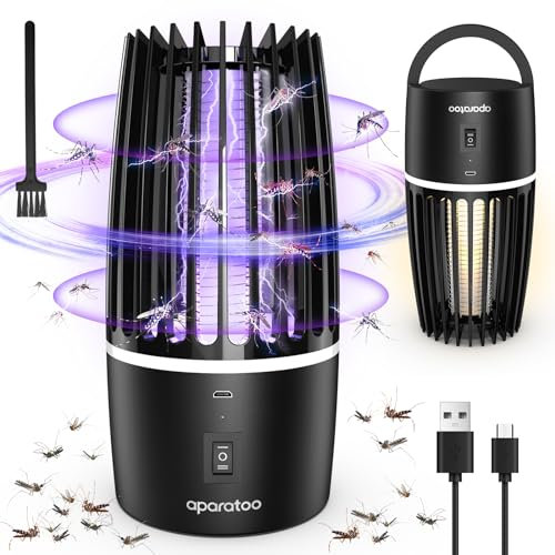 Mosquito Killer Lamp, Electric Fly Killer Fly Zapper Flies Trap, 2 in 1 UV Mosquito Killers USB Rechargeable Flies Catcher 360° Bug Zapper,Safe Insect Killers Outdoor Indoor for Home Backyard Camping