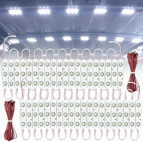 Topcloud 12 V Van Innenleuchte, 120 LEDs Deckenleuchten Kit, wasserdichte Dachleuchte für Van RV LKW Boot Wohnwagen Anhänger LKW Cargo Transit Bus LWB 40 Module