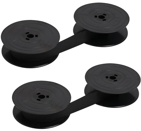 2 Pièces GR4 Ruban pour Machine à Écrire, Ruban en Nylon Noir et Rouge, Ruban De Machine À Écrire,Compatible Universellement avec la Plupart des Modèles de Machines à Écrire Anciennes (Noir)