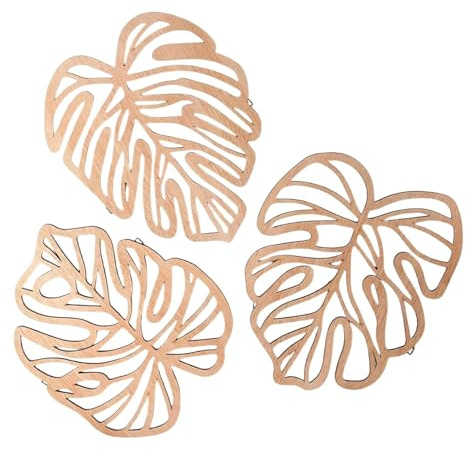 FytStycale 3x Feuilles de Palmier En Bois Décoration Murale pour L'entrée et Le Jardin, Jaune