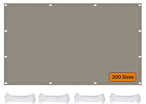 Tenda parasole impermeabile, 3,5 x 5,5 m, rettangolare, con blocco UV al 98%, ideale per patio, giardino, prato, pergolato, terrazza, colore cachi