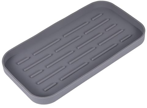 VALICLUD Simple Design Draining Board Mat Dish Drying Mat Tableware Drying Rack Draining Tray Cup Drain Tray Grey