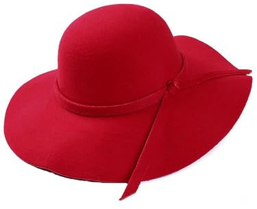 Anuedgis Damen Retro Schlapphut Klassische breite Krempe Bowler Hüte Vintage Schleife Fedora Hüte Kirche Party Sonnenhut