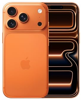 Apple iPhone 17 Pro de 1 TB: Pantalla de 6,3 pulgadas con ProMotion hasta 120 Hz, chip A19 Pro, autonomía revolucionaria, sistema de cámaras Pro Fusion con cámara frontal Center Stage; Naranja cósmico