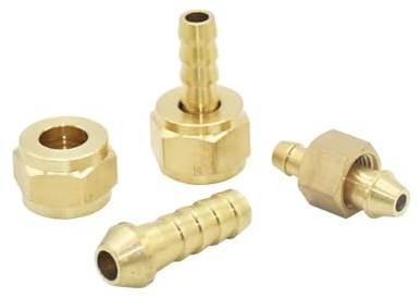 Conector de manguera de latón de 1/8, 1/4 y 3/8 con rosca hembra de 5/6/7/8/9/10 mm, rosca giratoria, acoplador de cobre(1I4 x 7mm)