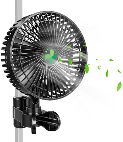 RITHRY Grow Ventilator Oszillierend, mit Neu Gestaltetem Langlebigem EC-Motor, 4Windgeschwindigkeiten, 180°-Drehung Wetterfest IP54, Geräuscharm Zur Zirkulationskühlung in Hydrokulturen (1PCS)