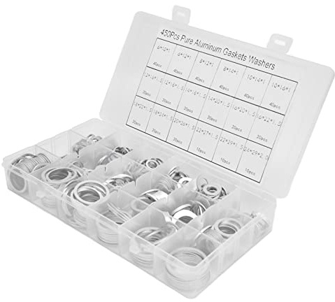 Haofy Kit di Guarnizioni per Rondelle in Alluminio Guarnizioni di Tenuta Durevoli per Mobili Ed Elettrodomestici Fai da Te Set da 450 Pezzi per Accessori Hardware