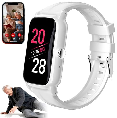 Montres Connectées Pour Seniors, Détection Des Chutes, Localisation GPS, Appel D'urgence SOS, Appels Vidéo HD, Pour Les Personnes Atteintes De La Maladie D'alzheimer, De Démence Ou D'autisme White