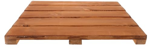 Sosoport Tapis de Sol en Bois Massif 40x40 Cm Antidérapant et Surélevé, Finition Huile de Bois, Sauna et Salle de Bain, Résistant à L’humidité, Caillebotis Modulable pour Spa