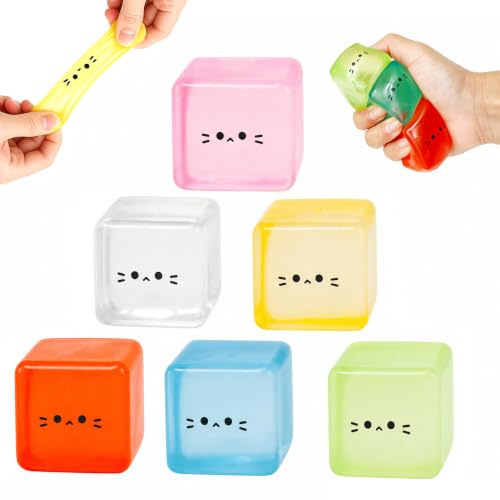 6PCS Glitter Ice Stressball Squishy Spielzeug | Antistressball Quetschball Stressbälle Stress Squeeze Spielzeug für Erwachsene, Anti Stress Bälle Spielzeug