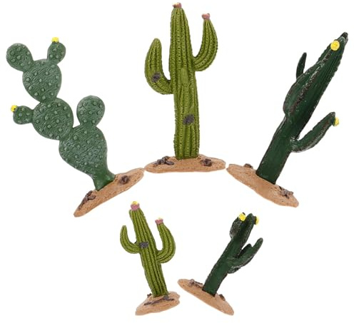 SHINEOFI 5 Pezzi Cactus Artificiale in PVC Leggero, Decorazione da Tavolo | Ornamento per Interni e Regalo, Mantiene la Forma, Salvaspazio, per Casa e Ufficio