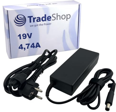 Trade-Shop Ersatz für Laptop Ladegerät HP PA-1900-32HN PPP009L PPP012D-S PPP012H-S PPP012L-E PPP012L-S Notebook Netzteil Ladekabel Adapter 19V 4,74A 90W 7,4mm x 5,0mm inkl. Stromkabel