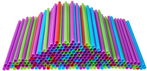 Drinking Straws 500 Count BPA-Free Multi-Colored Disposable Plastic Straw Assorted - DuraHome