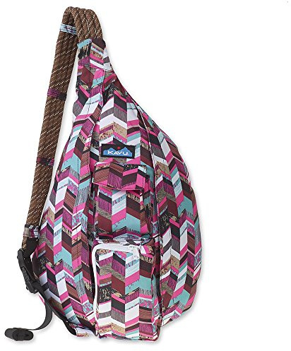 KAVU Original Rope Sling Pack mit verstellbarem Seil-Schultergurt, Sonnenuntergangsblöcke, Sonnenuntergang Blöcke, Einheitsgröße
