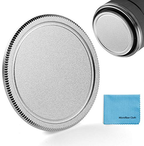 52mm Objektivdeckel,Fotover Universal Metall Objektivdeckel Kompatibel mit Canon Nikon Sony Pentax Olympus Fuji DSLR Kamera + Mikrofaser Objektiv Reinigungstuch,Silber