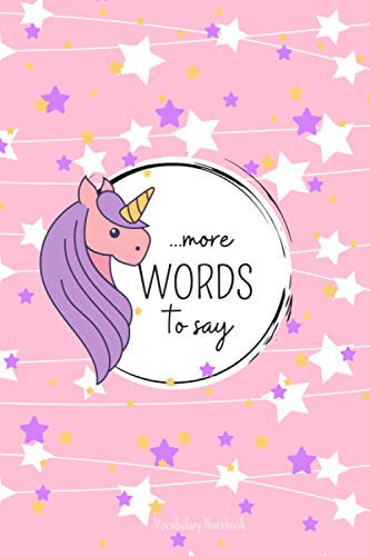 UNICORN Vocabulary Exercise Book to write in: 2-column page layout I 6x9 I A5 Format I School Exercise Book, Planner, Notebook for recording and studying words of foreign languages