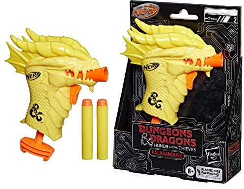 Nerf MicroShots Dungeons & Dragons Palarandusk Blaster and 2 Nerf Elite 2.0 Darts, D&D Toys
