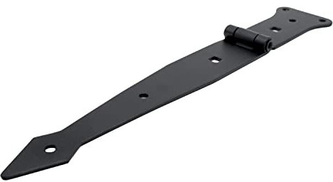 DOJA Barcelona | Cerniera per Porte in Legno | 380 x 50 mm | 2 Pezzi | Nero | Metallo | Per Cancello, Giardino, Recinzione, Baule, Armadio, Persiane